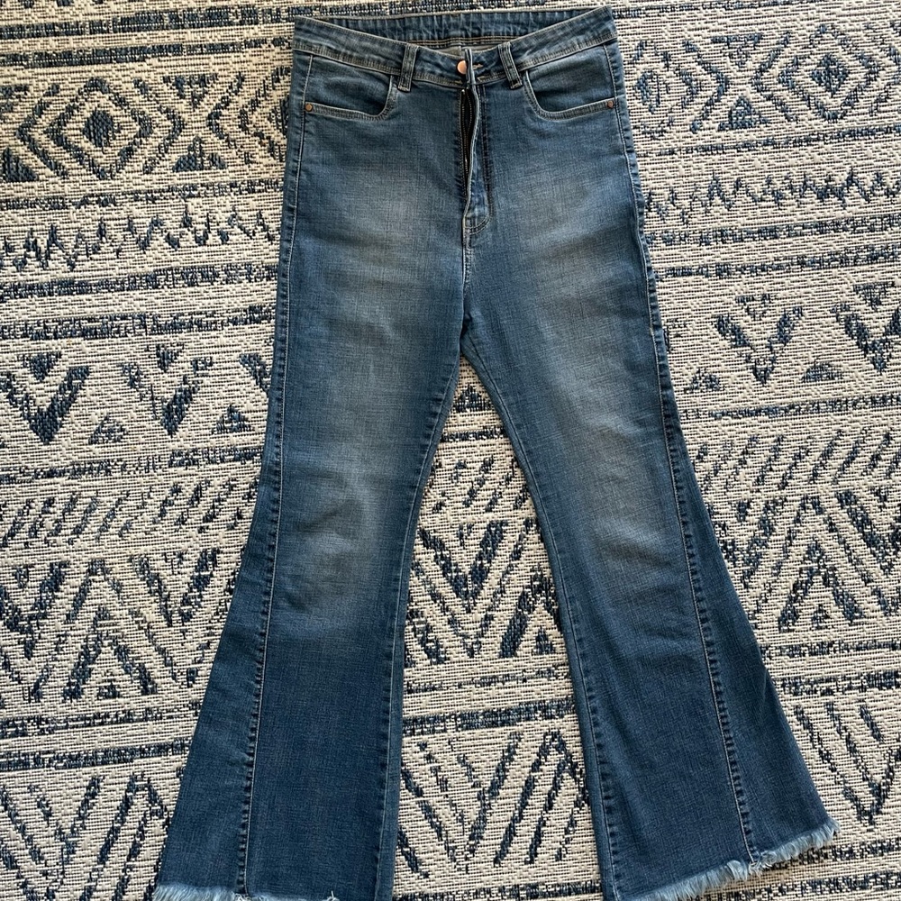 High waisted flared jeans